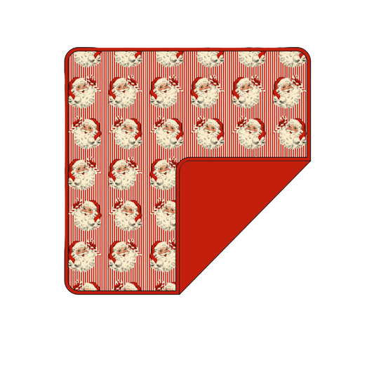 Red Vintage Santa Christmas Bamboo - Blanket