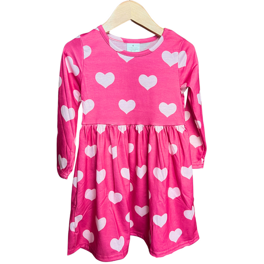 Pink Hearts Twirl Dress