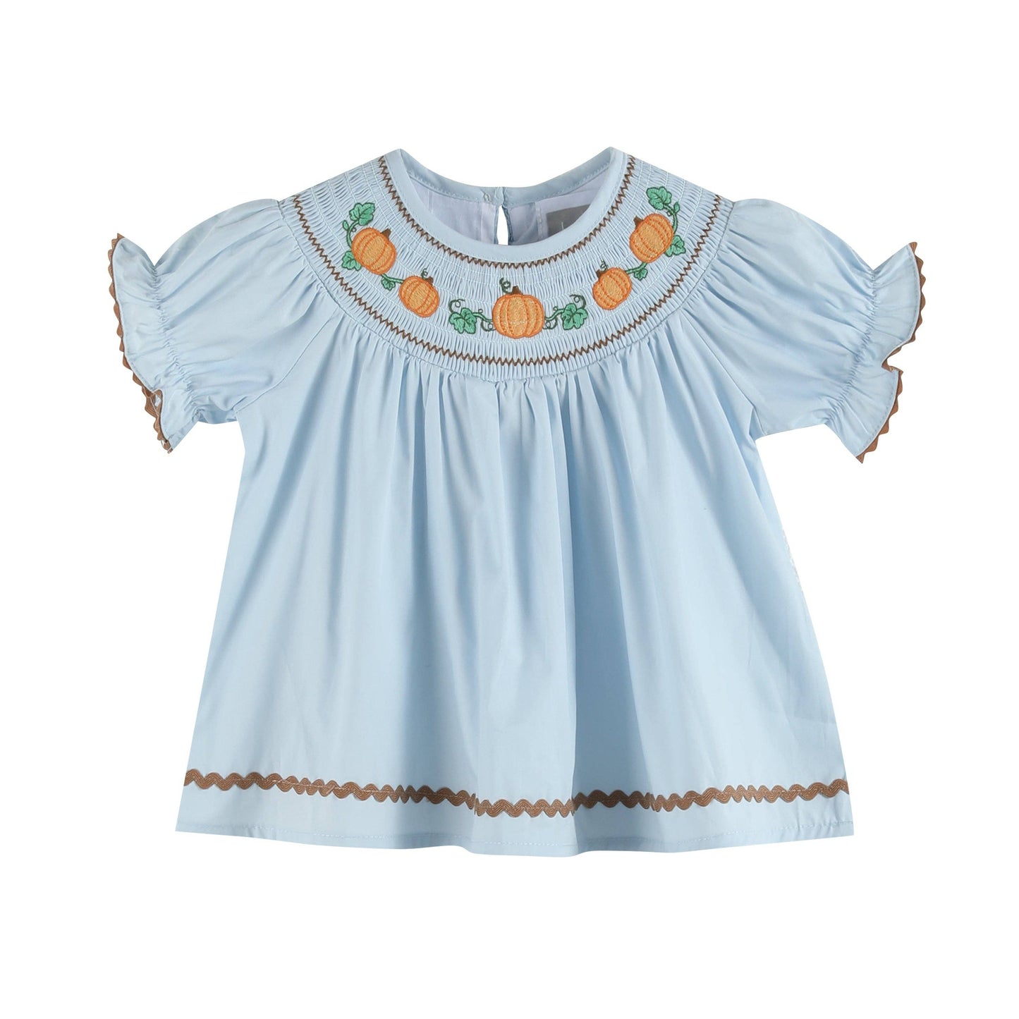 Blue Pumpkin Gingham Smocked Dress and Bloomers Set