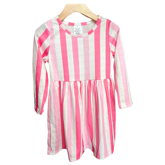 Valentine's Striped Twirl Dress