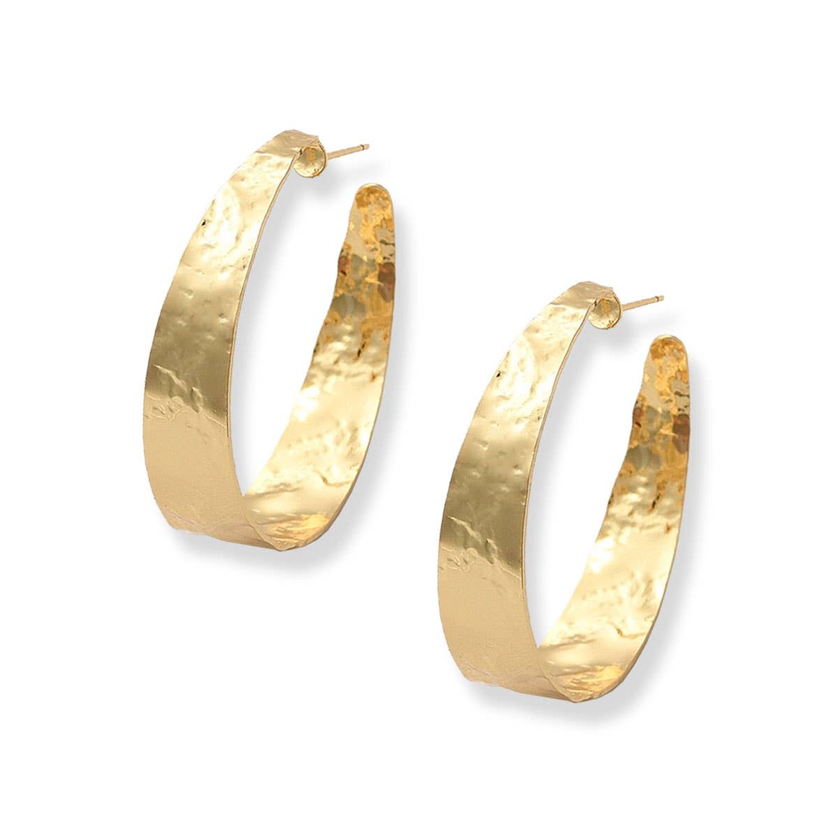 Gold Laura Hammered Hoop Earrings