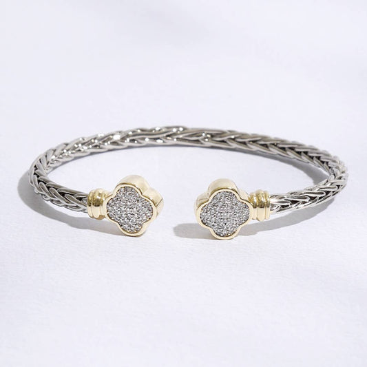 Clover Edge with Braided Bangle Bracelet