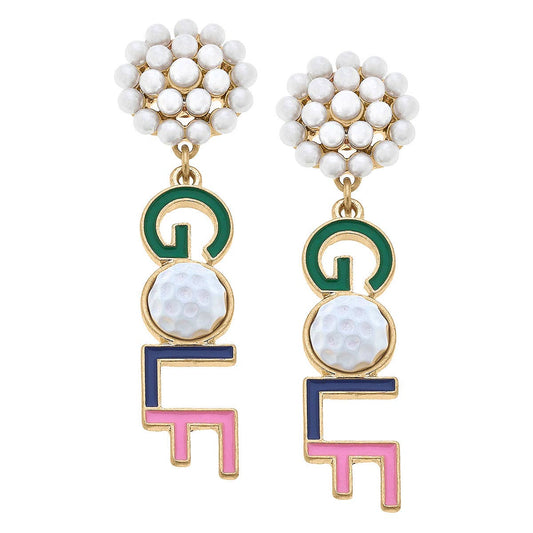 Golf Enamel Earrings in Multi