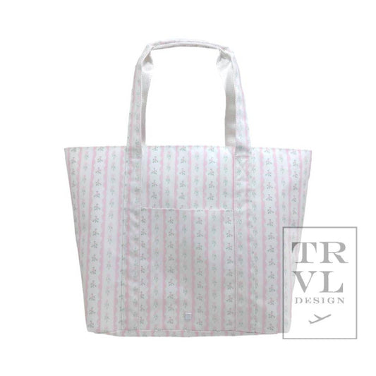 TRVL Jumbo Tote - Ribbon Floral Pink