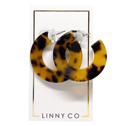 LINNY CO Remi Earrings: Brown Tortoise