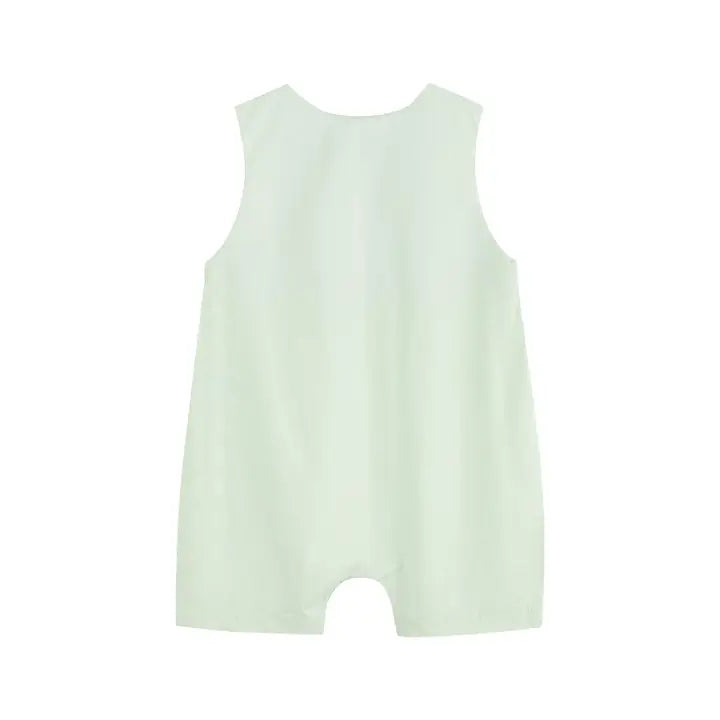 Honeydew Green Bunny Smocked Shortall