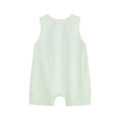 Honeydew Green Bunny Smocked Shortall