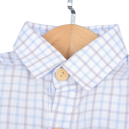 Sunday Best Dress Shirt - Lowcountry Linen/Carolina Blue Windowpane