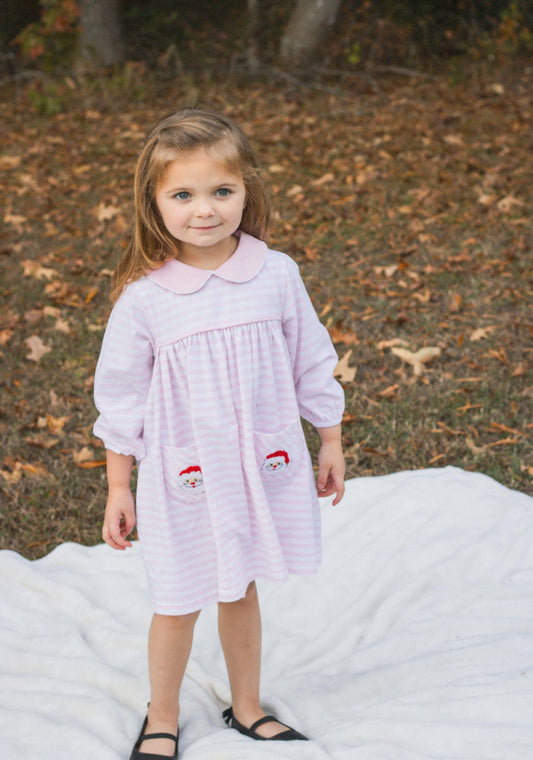 Hand Sewn French Knot Santa Dress