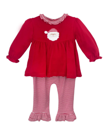 Girls' Santa Knit Top and Pants Set