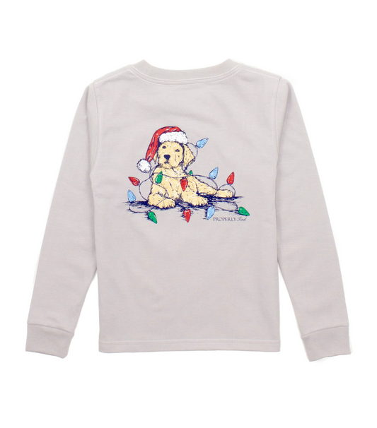 Boys Santa Paws LS