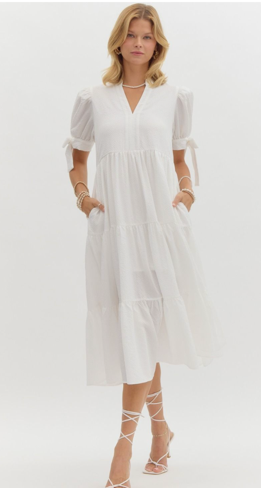 Easter Sunday White Midi Dress