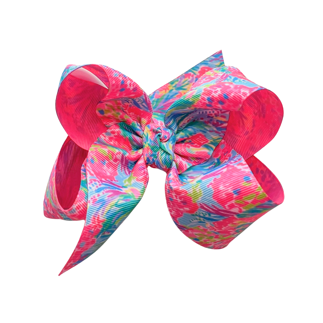 Pink/Blue Watercolor Bow