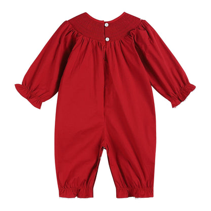 Red Santa Smocked Playsuit