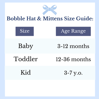 Bows Bobble Hat: Baby (3-12 months)