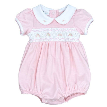 Emily Smocked Bubble - Pink