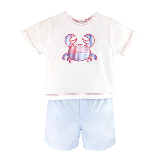 Crab Applique Shirt & Shorts Set