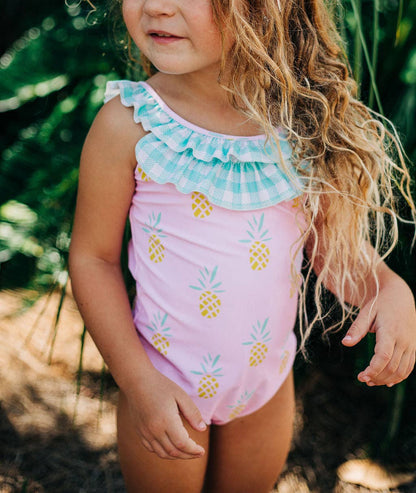 Pink Pineapple - Bow Back Swimsuit