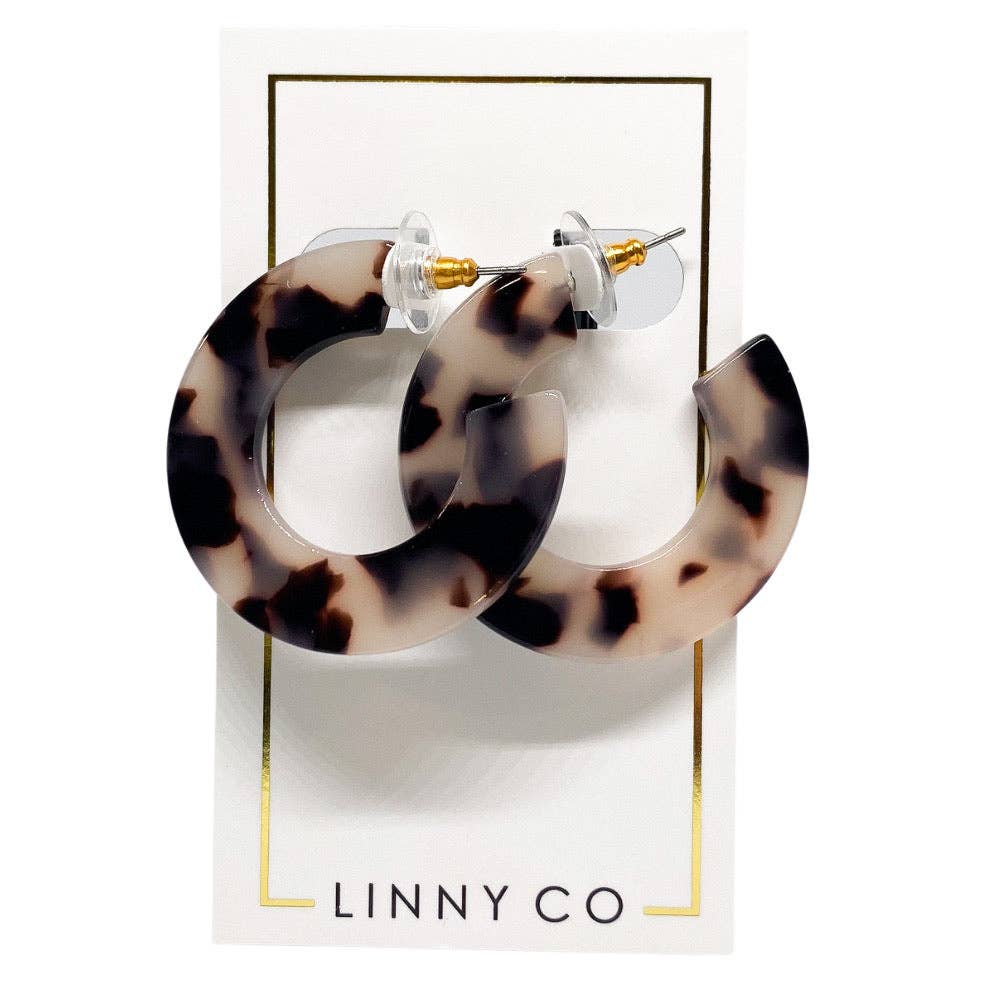 LINNY CO Remi Earrings: Brown Tortoise