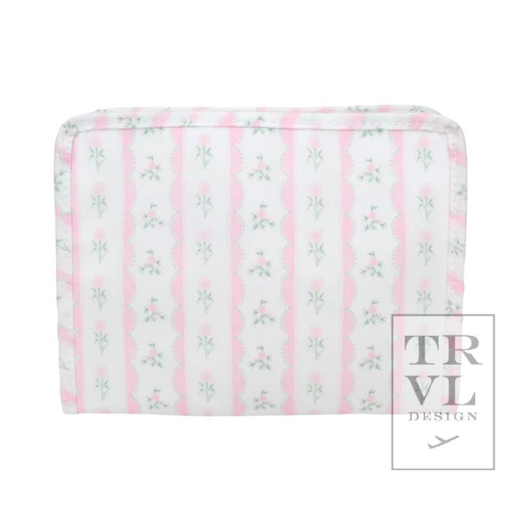 Roadie Medium - Ribbon Floral Pink Zip Pouch